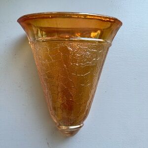 Jeanette Craquele Iridescent Marigold Vintage 1930’s Wall Pocket